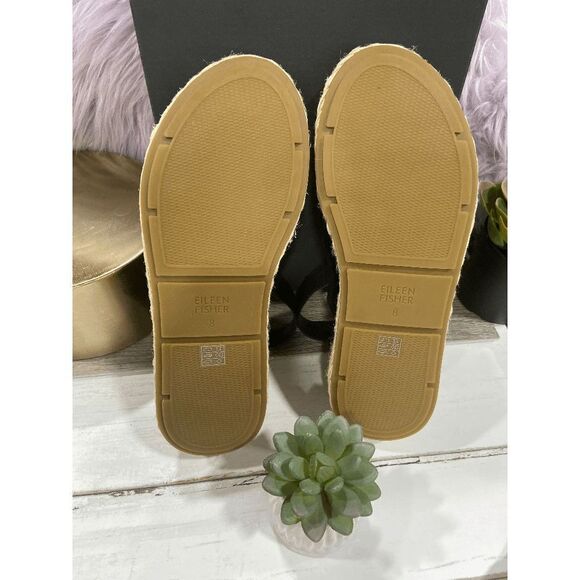 Eileen Fisher Women's Timor Espardille Wedge Sandal - Black 8M - Picture 7 of 9